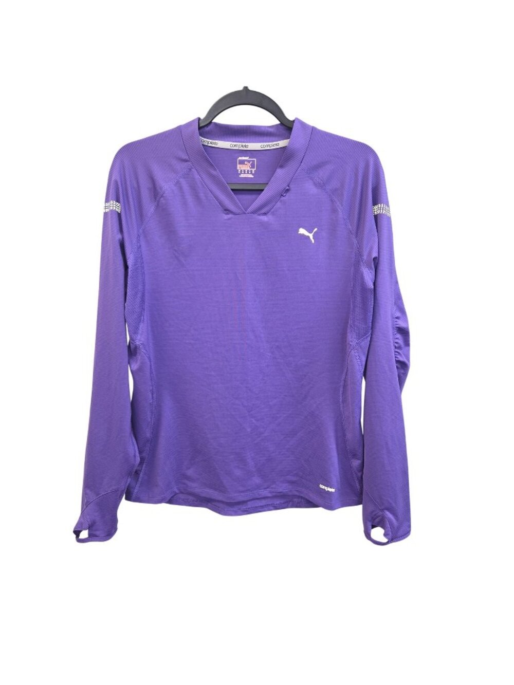 Puma Womens Purple Long Sleeve Activewear Shirt XL Thumbholes Lightweight 4293